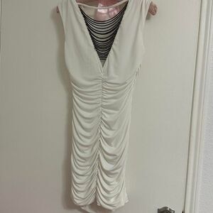 Bcx Women's White and Cream Dress